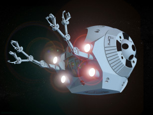 Картинка космос арт сияние космический корабль вселенная звезды