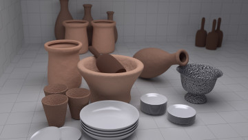 Картинка 3д+графика другое+ other фон посуда