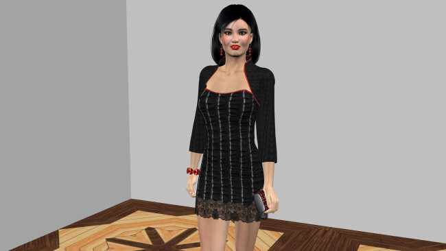 Обои картинки фото 3д графика, люди , people, фон, взгляд, девушка