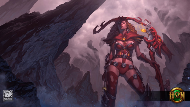 Обои картинки фото видео игры, heroes of newerth, женщина, посох, heroes, of, newerth, ragnarok, hel, hon