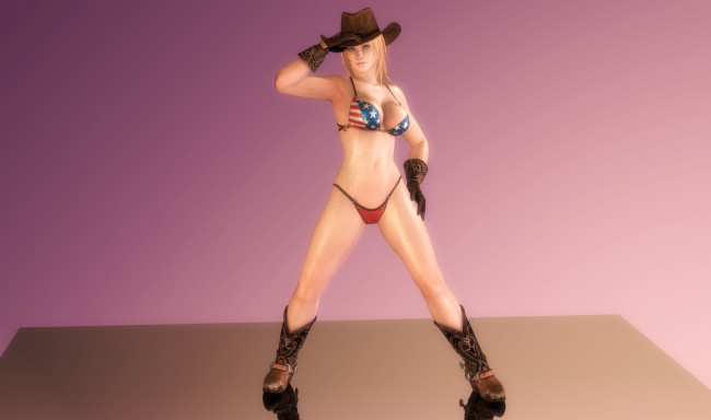 Обои картинки фото 3д графика, аниме , anime, шляпа, фон, взгляд, сапоги, купальник, девушка