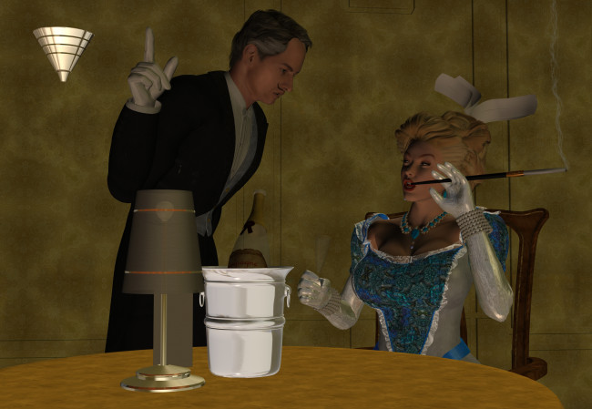 Обои картинки фото 3д графика, люди , people, фон, взгляд, девушка, сигарета, стол