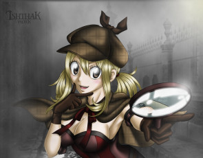 Картинка аниме fairy+tail фон лупа взгляд девушка