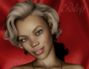 Картинка 3д+графика портрет+ portraits фон девушка взгляд