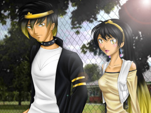 Картинка аниме unknown +другое фон парень взгляд девушка