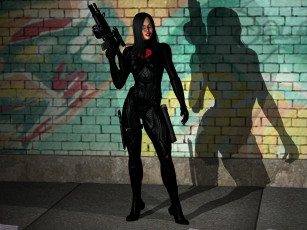 Картинка 3д+графика фантазия+ fantasy фон взгляд девушка оружие