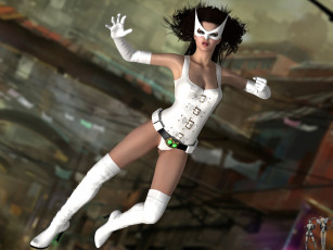 Картинка 3д+графика люди+ people девушка взгляд фон маска