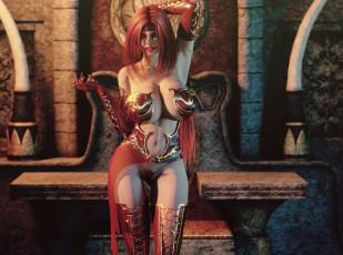 Картинка 3д+графика фантазия+ fantasy фон взгляд девушка