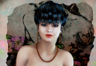 Картинка 3д+графика портрет+ portraits фон взгляд девушка