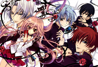 обоя аниме, kiss of rose princess, aya, shouoto, art, черный, котенок, seiran, asagi, mutsuki, kurama, mitsuru, tenjoh, anise, yumamoto, kiss, of, rose, princess, шипы, карточки, розы, kaede, higa