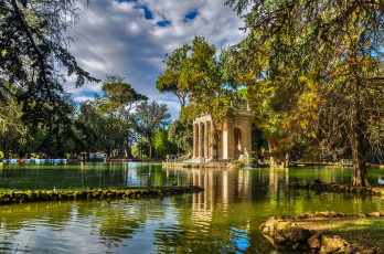 Картинка природа парк ротонда пруд