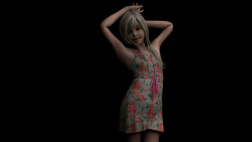 Картинка 3д+графика люди+ people девушка взгляд фон