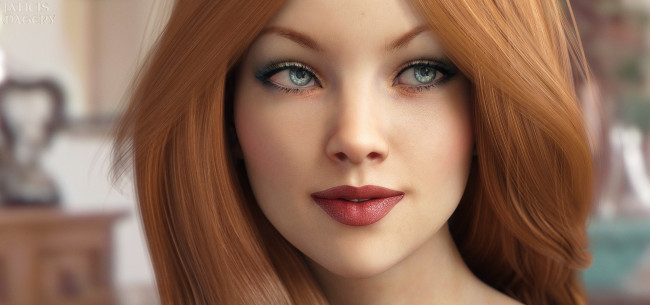 Обои картинки фото 3д графика, портрет , portraits, девушка, взгляд, фон