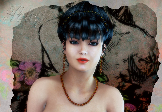 Обои картинки фото 3д графика, портрет , portraits, фон, взгляд, девушка