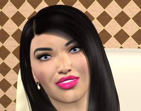 Картинка 3д+графика портрет+ portraits фон девушка взгляд