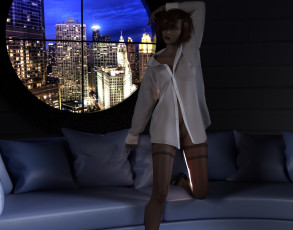 обоя 3д графика, люди , people, взгляд, фон, девушка