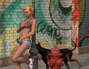 Картинка 3д+графика люди+ people фон взгляд девушка