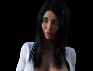 Картинка 3д+графика портрет+ portraits девушка фон взгляд