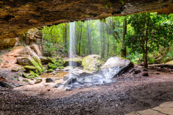 Картинка природа водопады лес река водопад