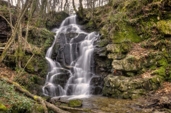 Картинка природа водопады лес река водопад