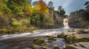 Картинка природа водопады лес река водопад