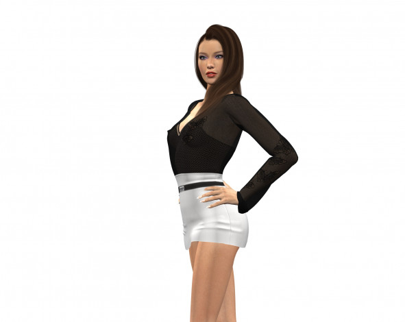 Обои картинки фото 3д графика, люди , people, взгляд, девушка, фон