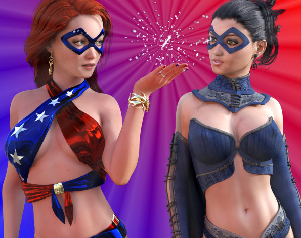 Обои картинки фото 3д графика, люди , people, девушки, фон, взгляд