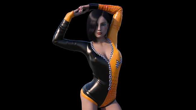 Обои картинки фото 3д графика, люди , people, девушка, взгляд, фон