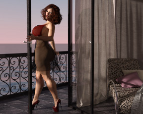 Картинка 3д+графика люди+ people фон взгляд девушка