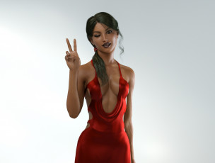 Картинка 3д+графика люди+ people взгляд фон девушка