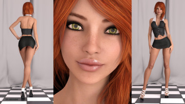 Картинка 3д+графика люди+ people фон взгляд девушка