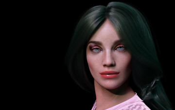 Картинка 3д+графика портрет+ portraits девушка фон взгляд