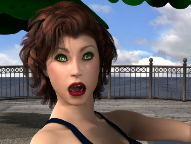 Обои картинки фото 3д графика, портрет , portraits, фон, взгляд, девушка