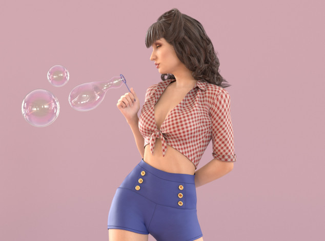 Обои картинки фото 3д графика, люди , people, фон, взгляд, девушка