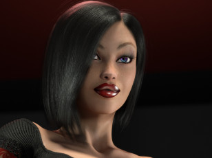 Картинка 3д+графика портрет+ portraits фон взгляд девушка