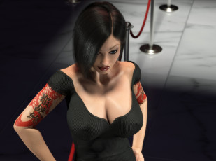 Картинка 3д+графика люди+ people взгляд фон девушка