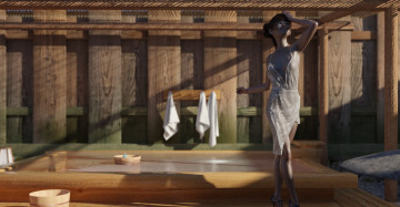 Картинка 3д+графика люди+ people девушка взгляд фон