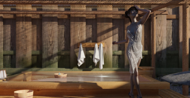 Обои картинки фото 3д графика, люди , people, девушка, взгляд, фон