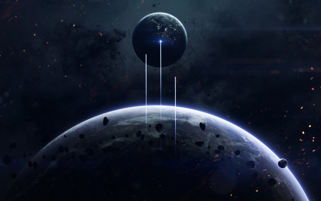 Обои картинки фото космос, арт, планеты, вселенная, галактики, звезды