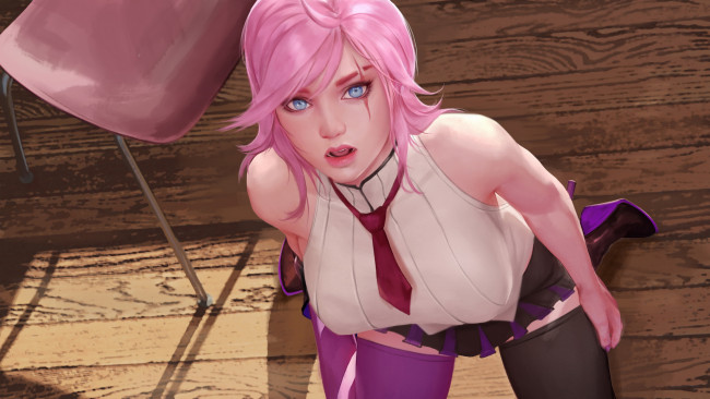 Обои картинки фото видео игры, league of legends, взгляд, фон, девушка