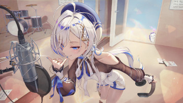 обоя аниме, virtual youtuber, девушка