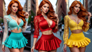 обоя коллаж, 3д графика, люди , people, девушки, 3д