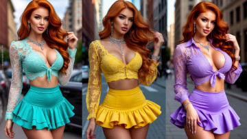 обоя коллаж, 3д графика, люди , people, девушки, 3д