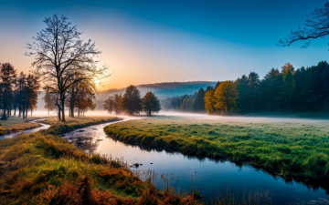 обоя природа, реки, озера, лес, туман, река, осень