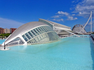 Картинка the city of arts and sciences valencia spain города здания дома
