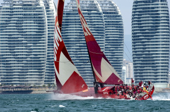 Картинка спорт парусный берег здания гостиниц в дубаи яхта