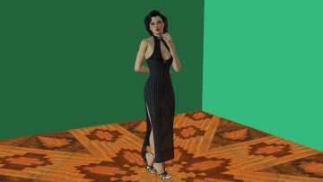 обоя 3д графика, people , люди, девушка, платье