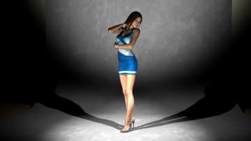 Картинка 3д+графика people+ люди девушка взгляд платье