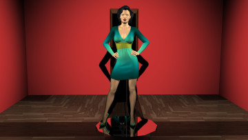 Картинка 3д+графика people+ люди платье девушка