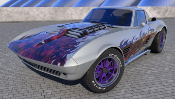 Картинка автомобили 3д 1964 chevrolet corvette grand sport